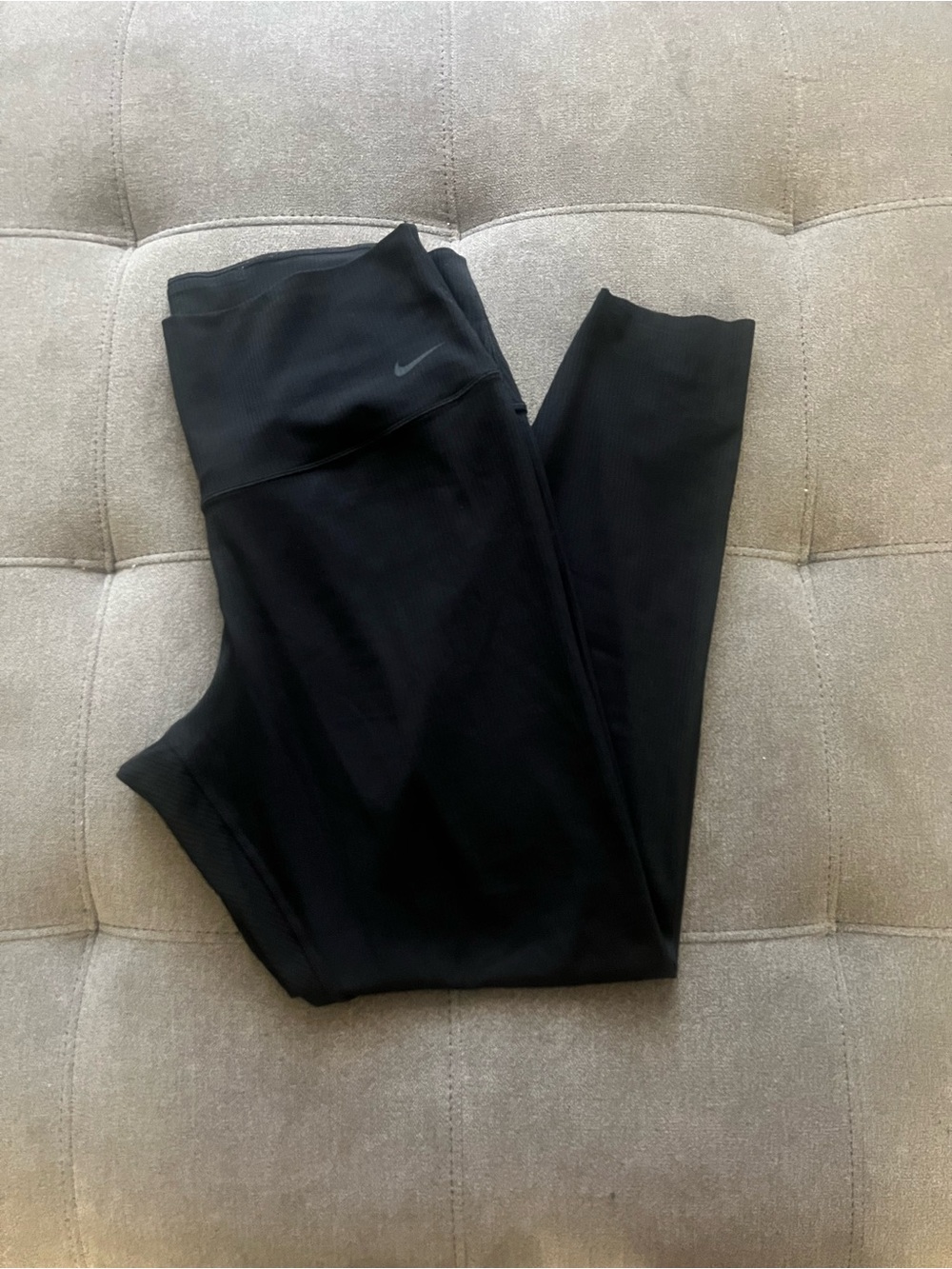Nike Black Ribbed Dri-FIT High-Waist Leggings